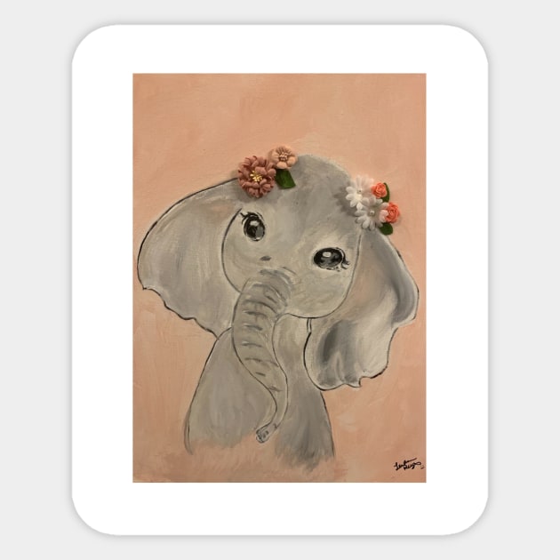 Baby girl elephant Sticker by Morrisey Lee T’s 